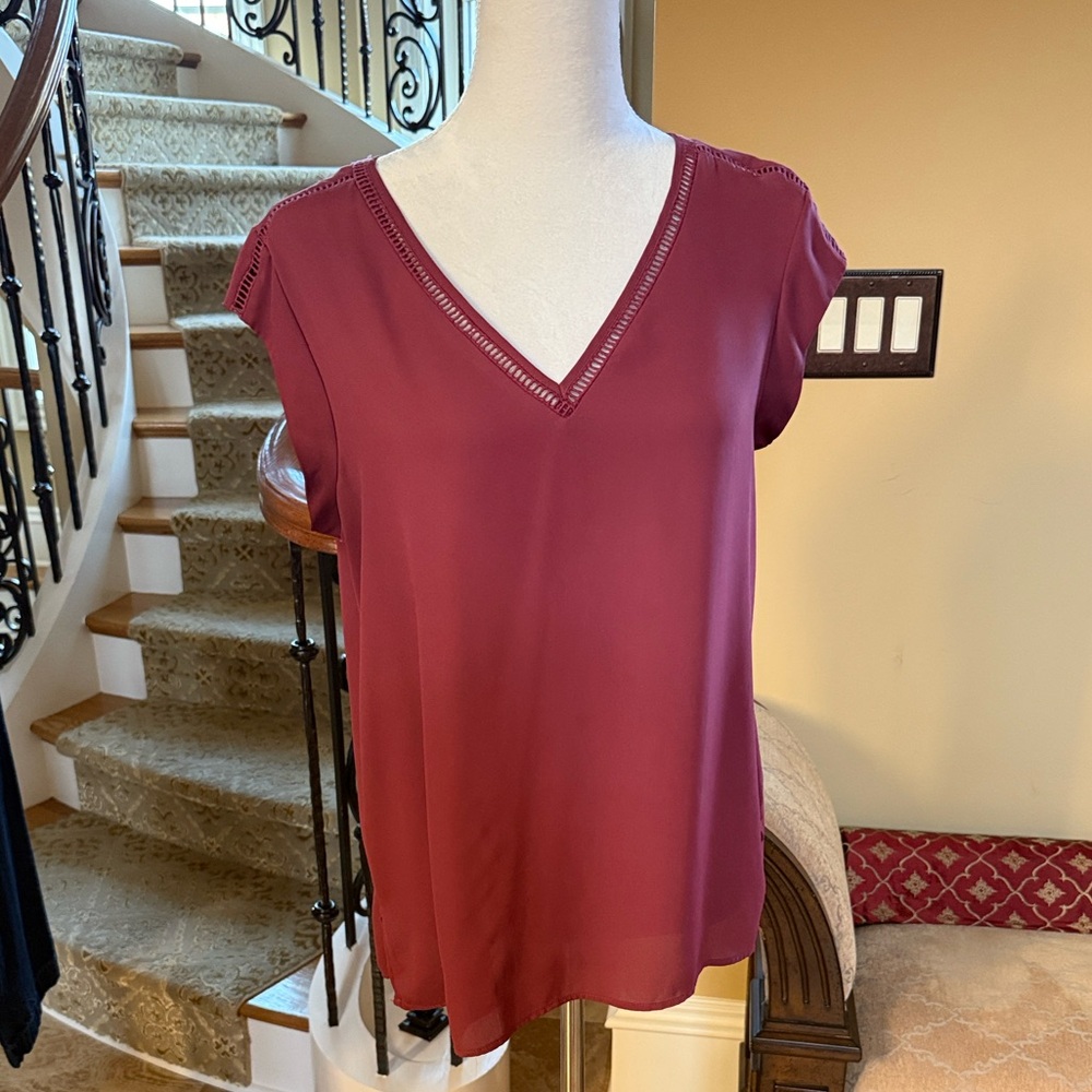 DR2 V-Neck deep Rose Blouse